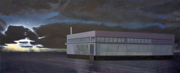 "The Last Cafe" , oil on canvas, 75"x25"