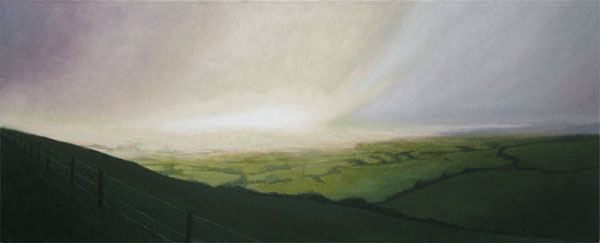 "Eggardon View", oil on canvas, 100x40cm