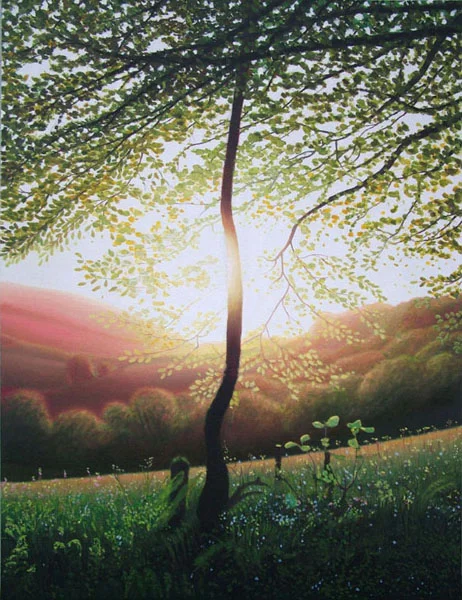 "Young Tree on Lewesdon Hill", oil on flax, 42"x55"