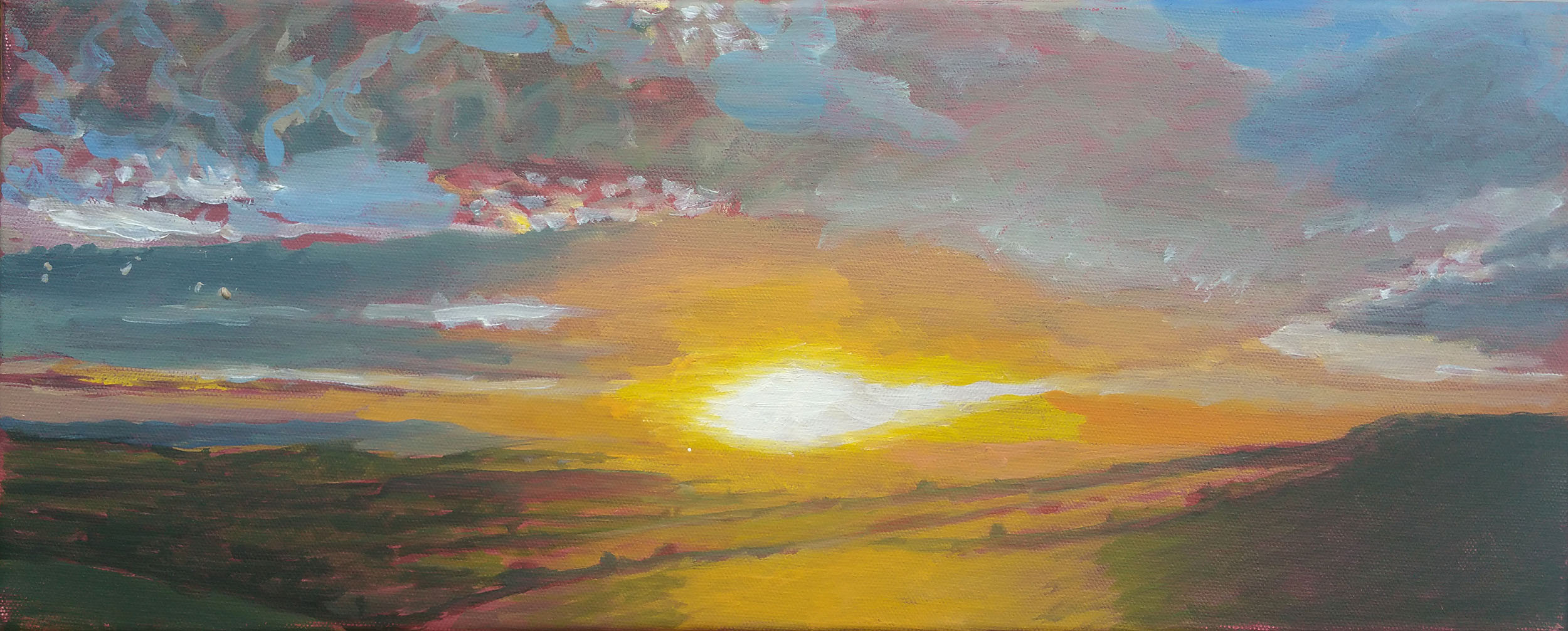 Eggardon Light 20"x8" oil on canvas