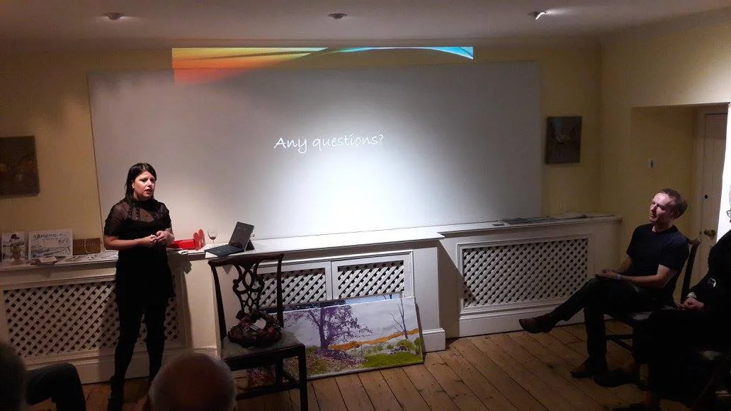 Jessica Otterwell talking about her Writing experiences at our Salon on Sunday 22nd October 2017