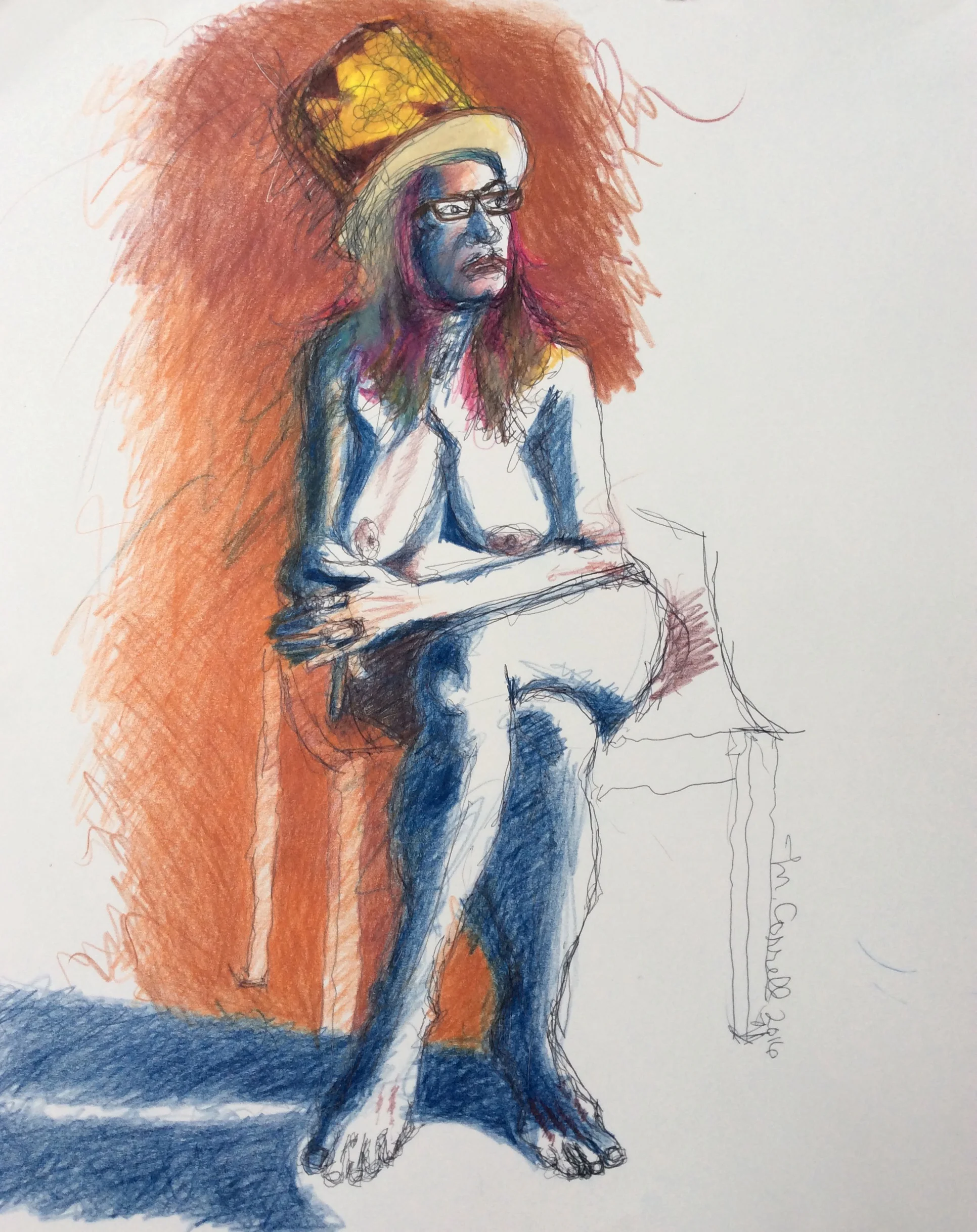 "Self Portrait with Hat & Glasses"