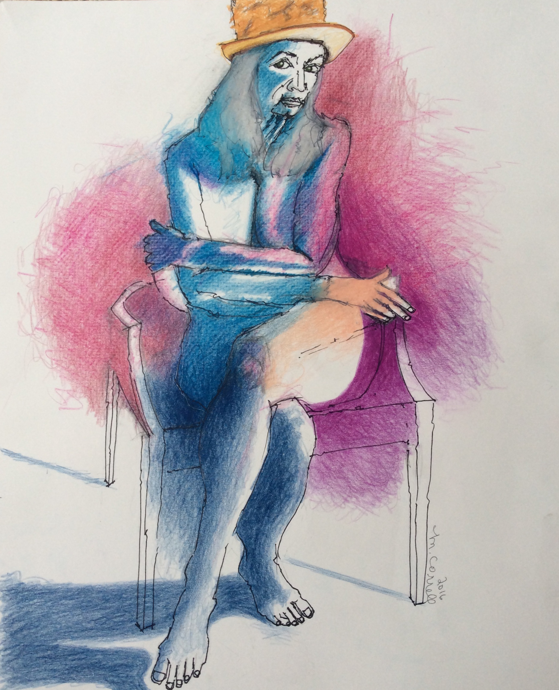 "Self Portrait with Hat for Paul's Wedding "