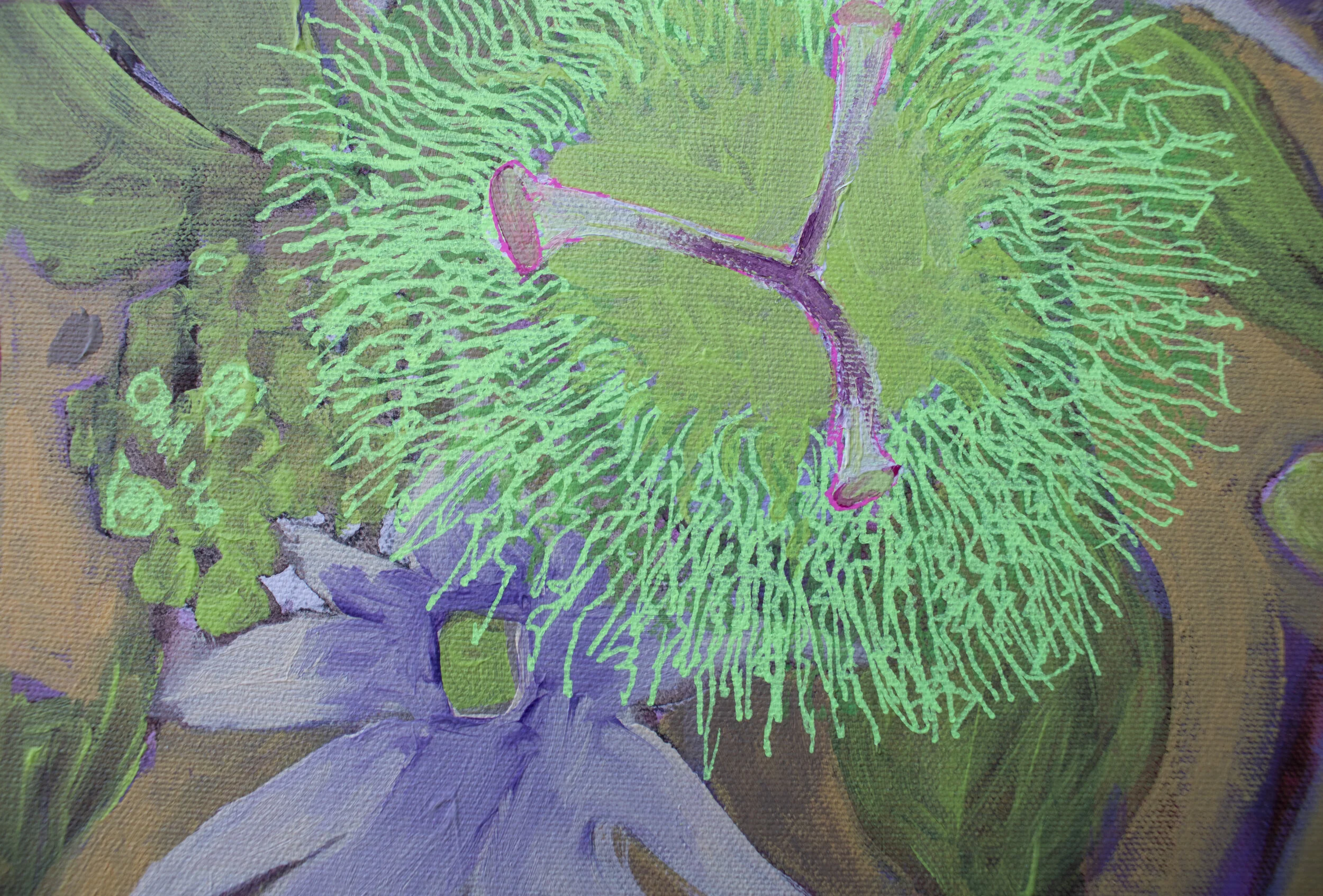 "Neon Green Passion Flower" detail