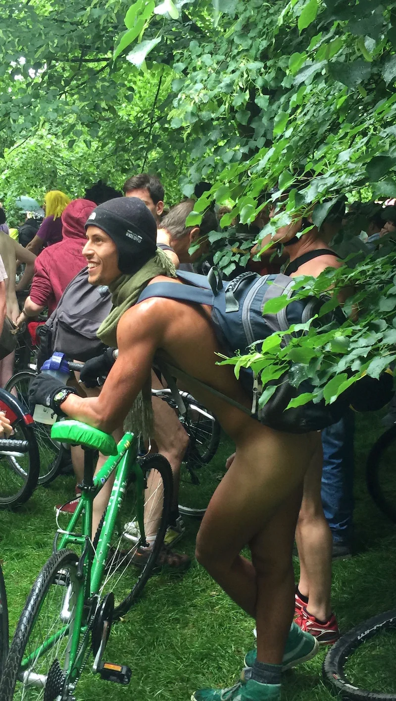 Handsome Cyclist on World Naked Bike Ride