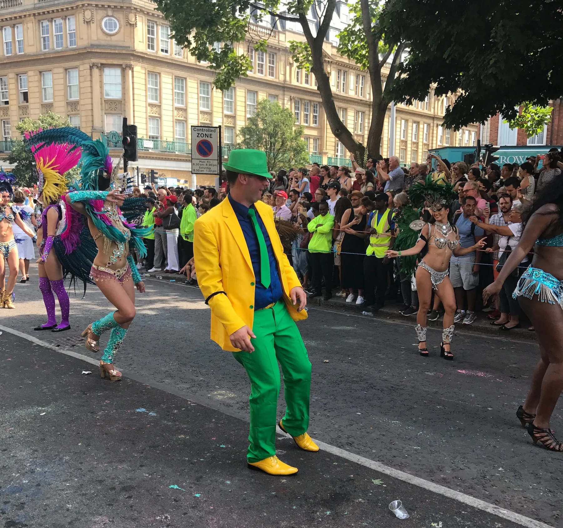 Dancing Guy in Yellow and Green Notting Hill Carnival .jpg
