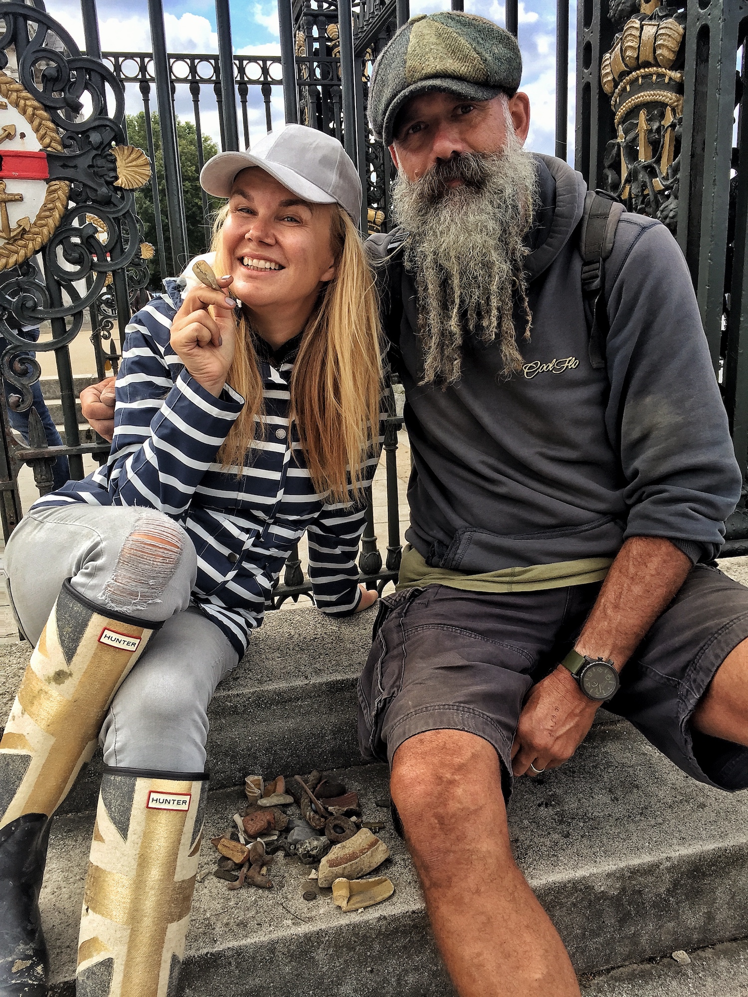 Me with my Mudlarker Steve, and the clay pipe I found.