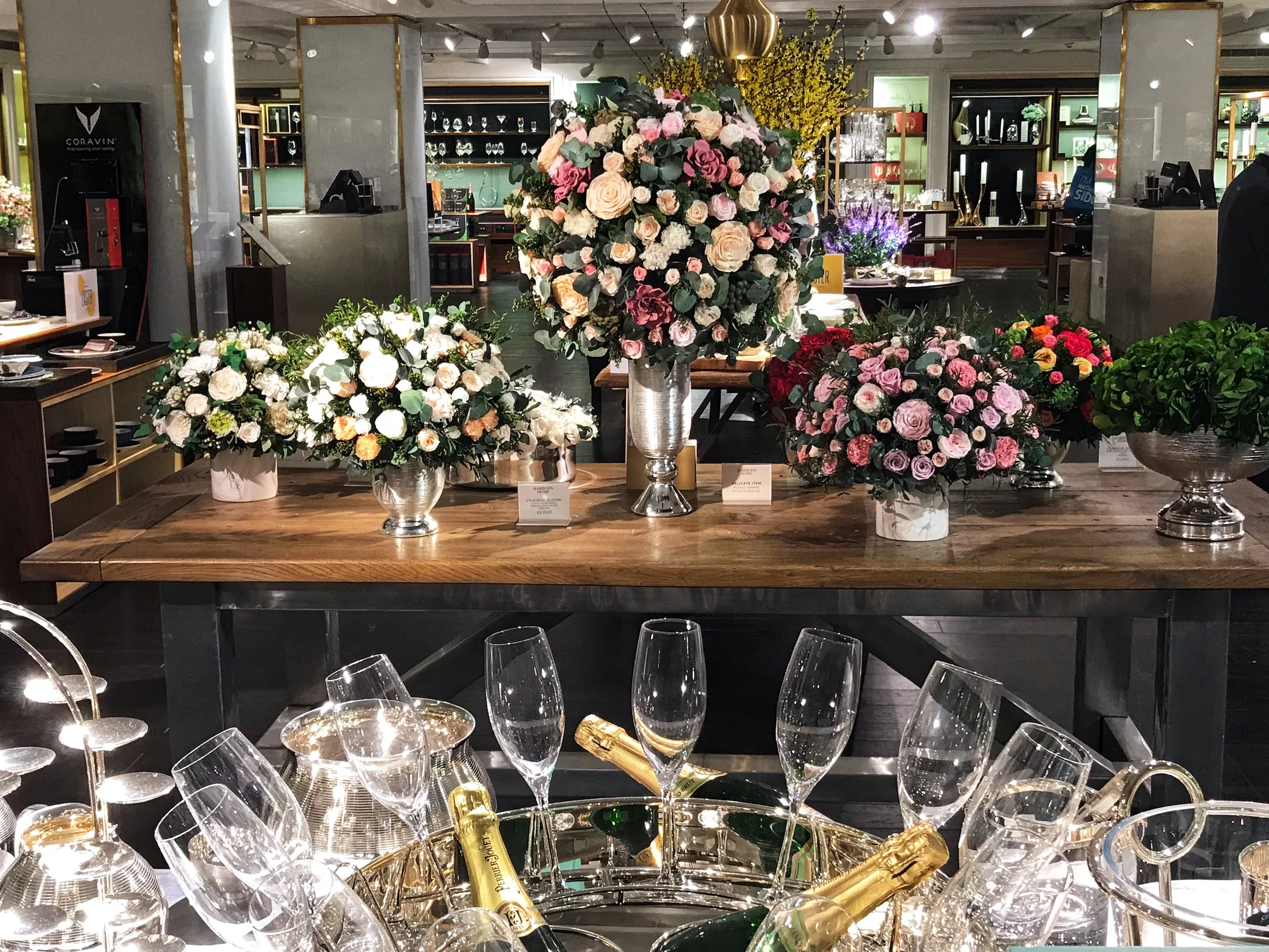 Flowers and Champagne Glasses In Harrods.jpg
