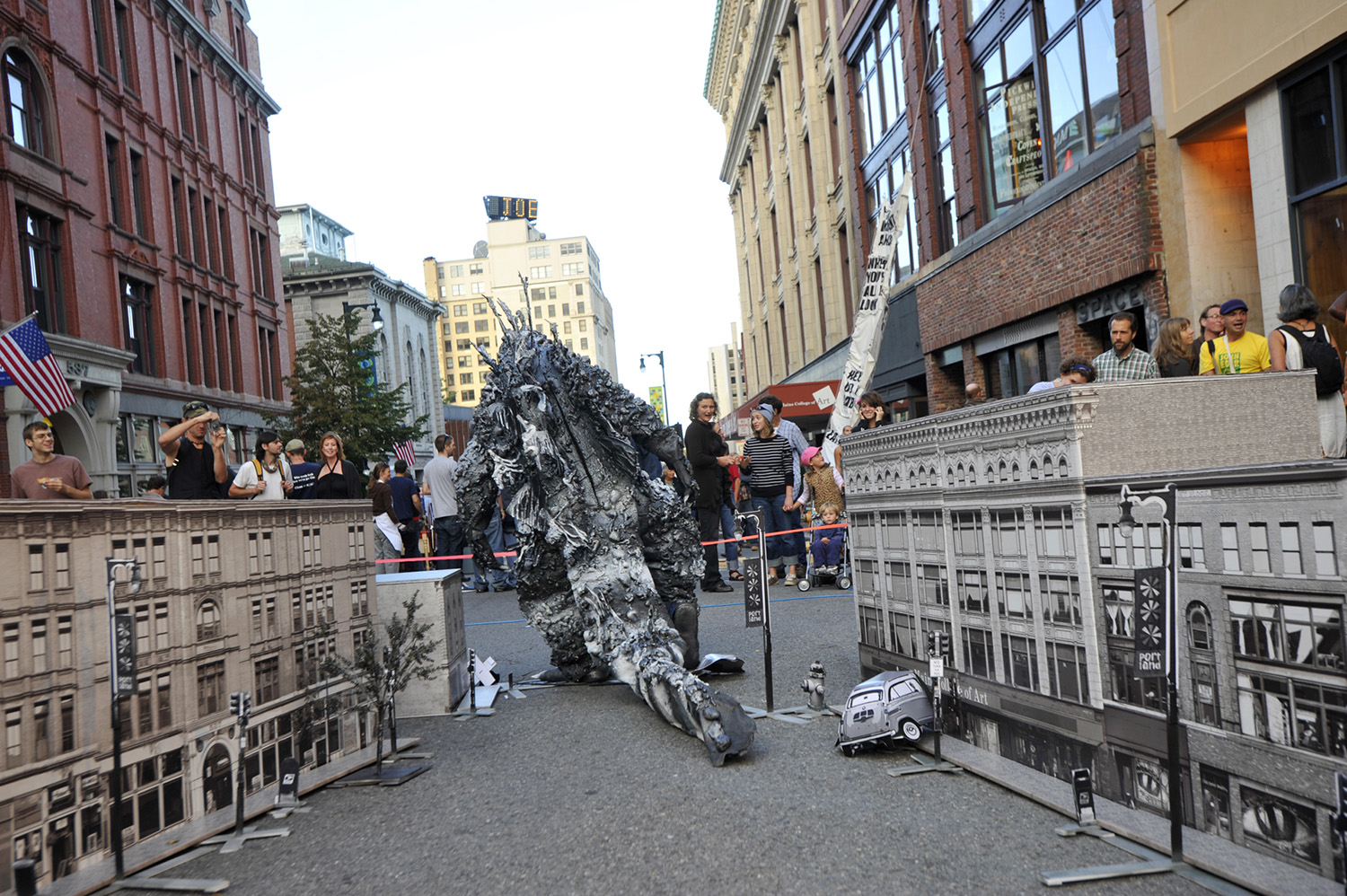 Godzilla Attacks was a site specific performance approximately six months after the nuclear disaster that began in Fukishima, Japan on March 12, 2011.