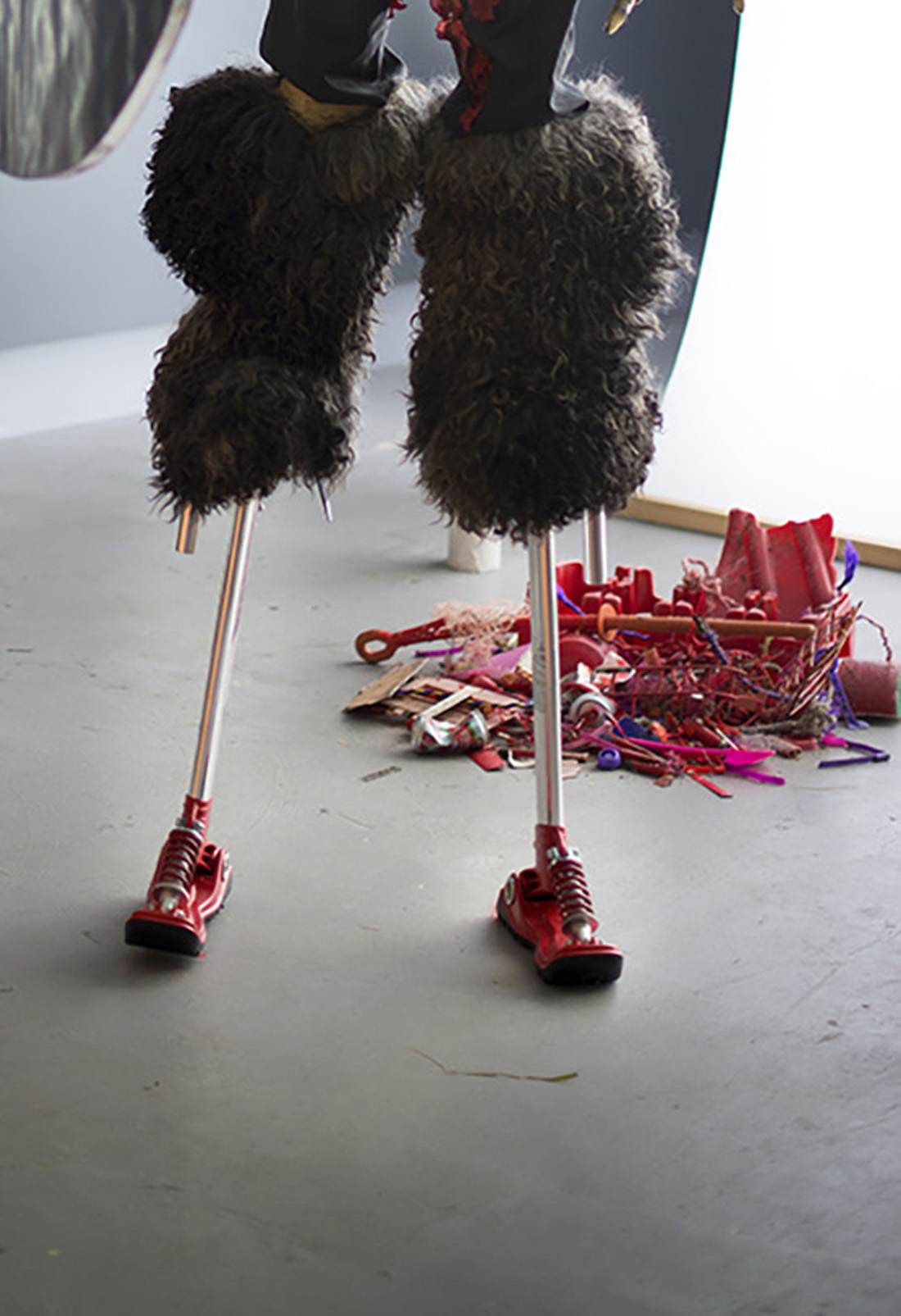 Inspired by Bower Birds, piles of beach trash are curated by color