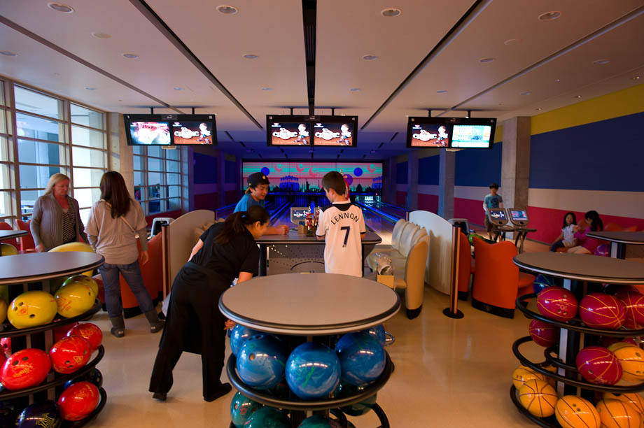 The bowling alley at The Tokyo American Club in Tokyo, Japan