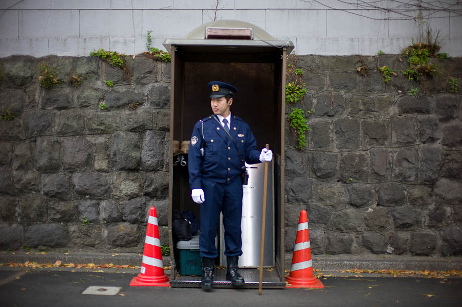 Police in Azabudai, Tokyo, Japan