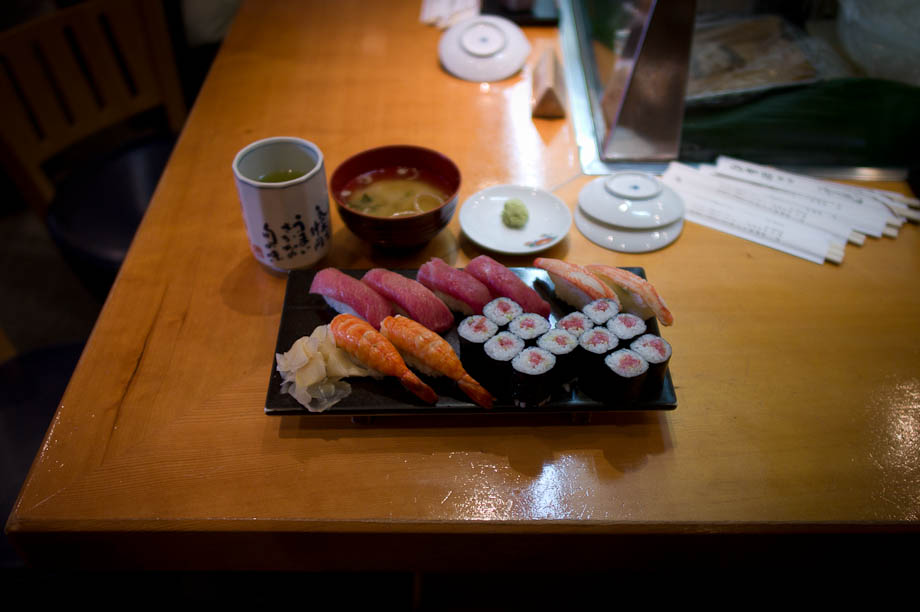Sushi in Shinjuku Tokyo Japan