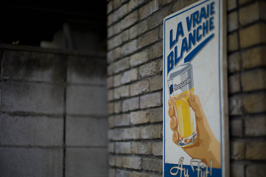 Hogaarden Beer sign in Shinjuku, Tokyo, Japan