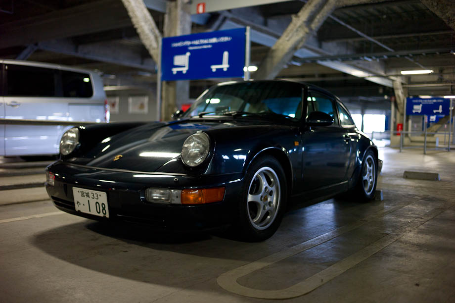 Porsche parked at IKEA in Yokohama, Japan