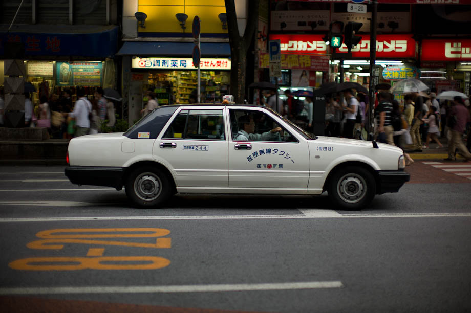 Taxi in Shibuya, Tokyo, Japan