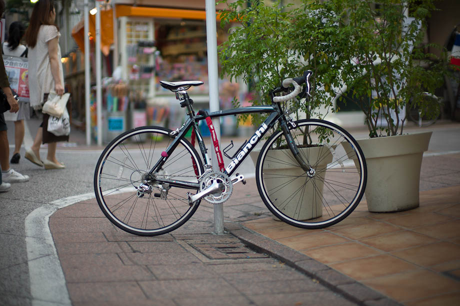 Bike illegally parked in Jiyugaoka