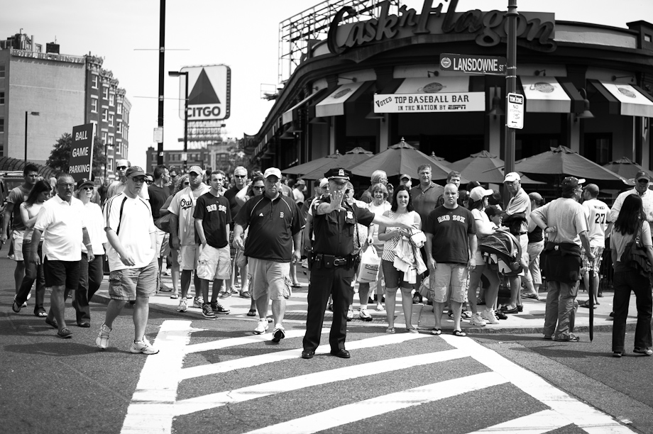 People heading to Fenway Park for a game
