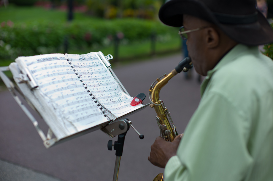 Saxophone Player in Boston Public Garden