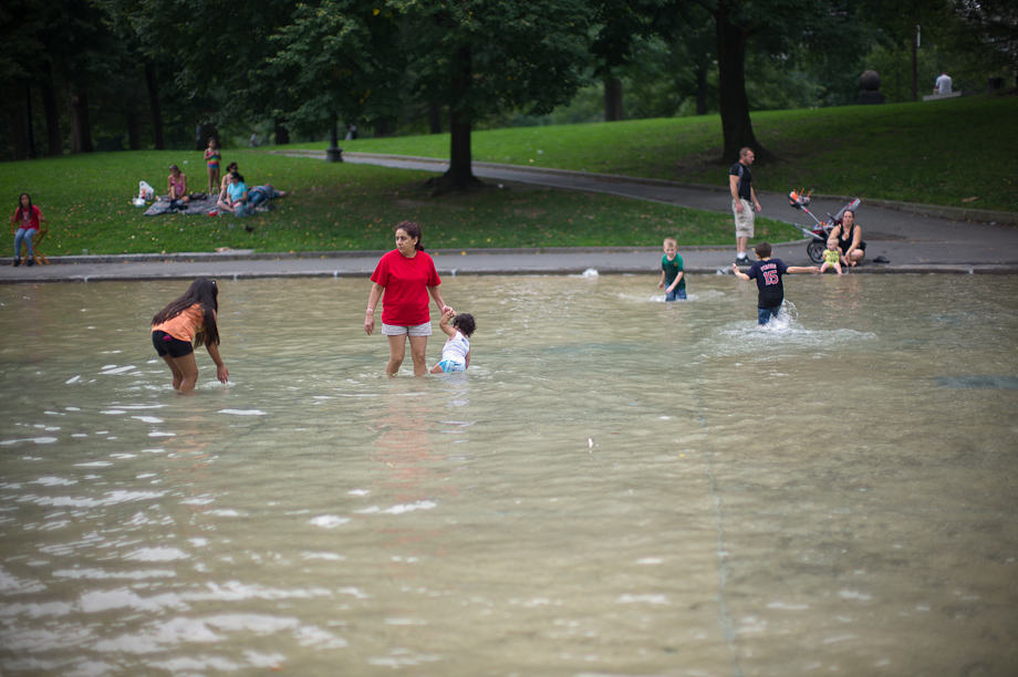 Wading in Boston Common Frog Pond