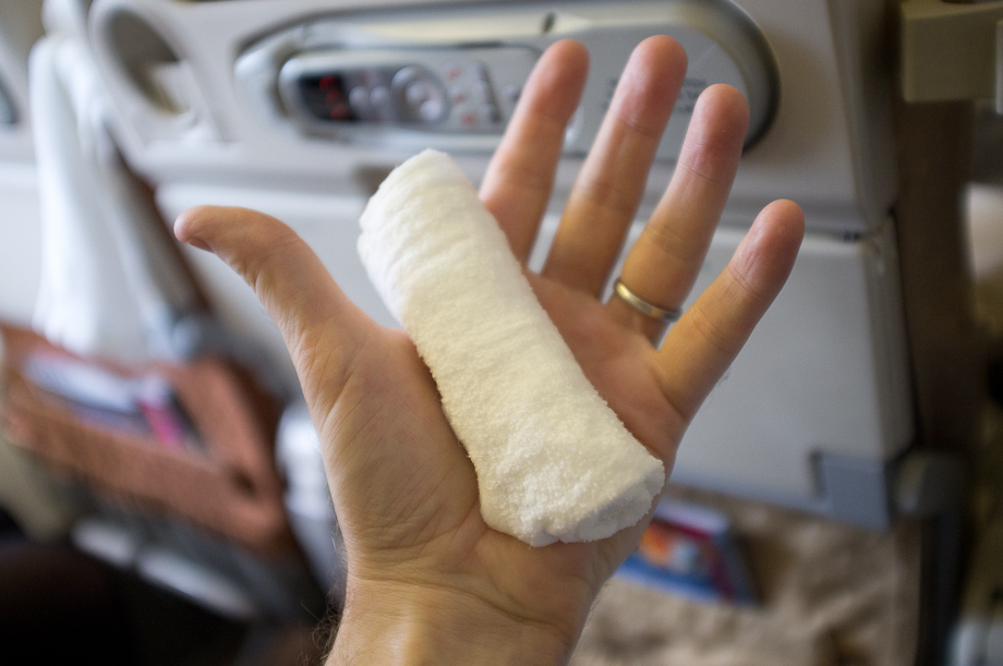 Hand Towel on Singapore Airlines