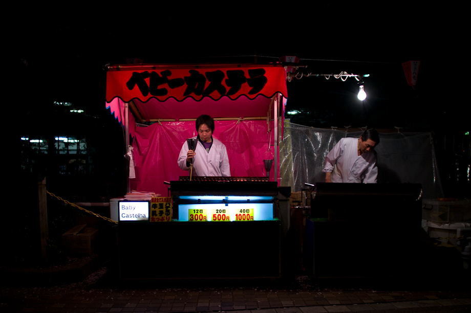 Cherry Blossoms in Nakameguro at Night