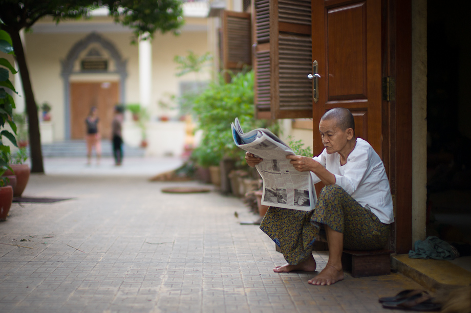 Monks in Phnom Penh Cambodia