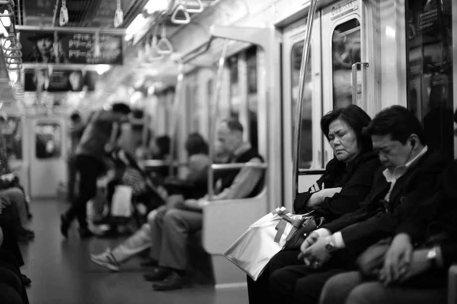 On the train to Ginza
