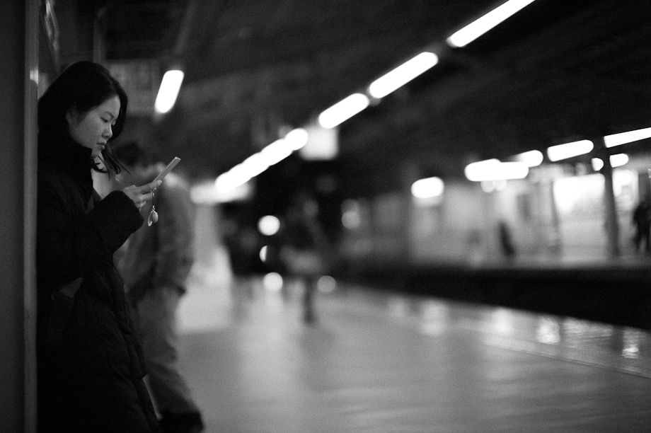 Waiting for the train