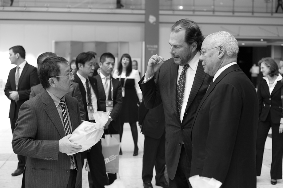 Marc Benioff, General Colin Powell and Akio Toyoda