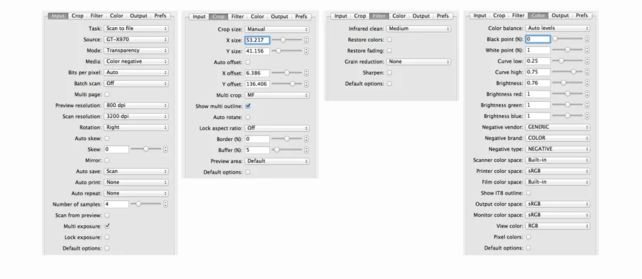 VueScan Scanning Settings