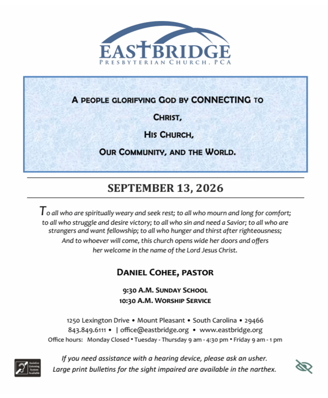 Bulletin Cover for Sunday, September 13 2026