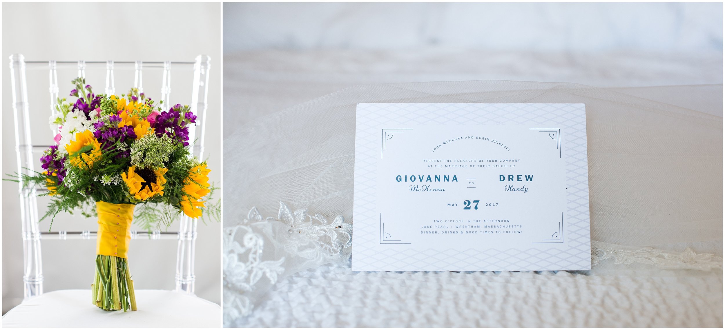 wedding invitation and flowers