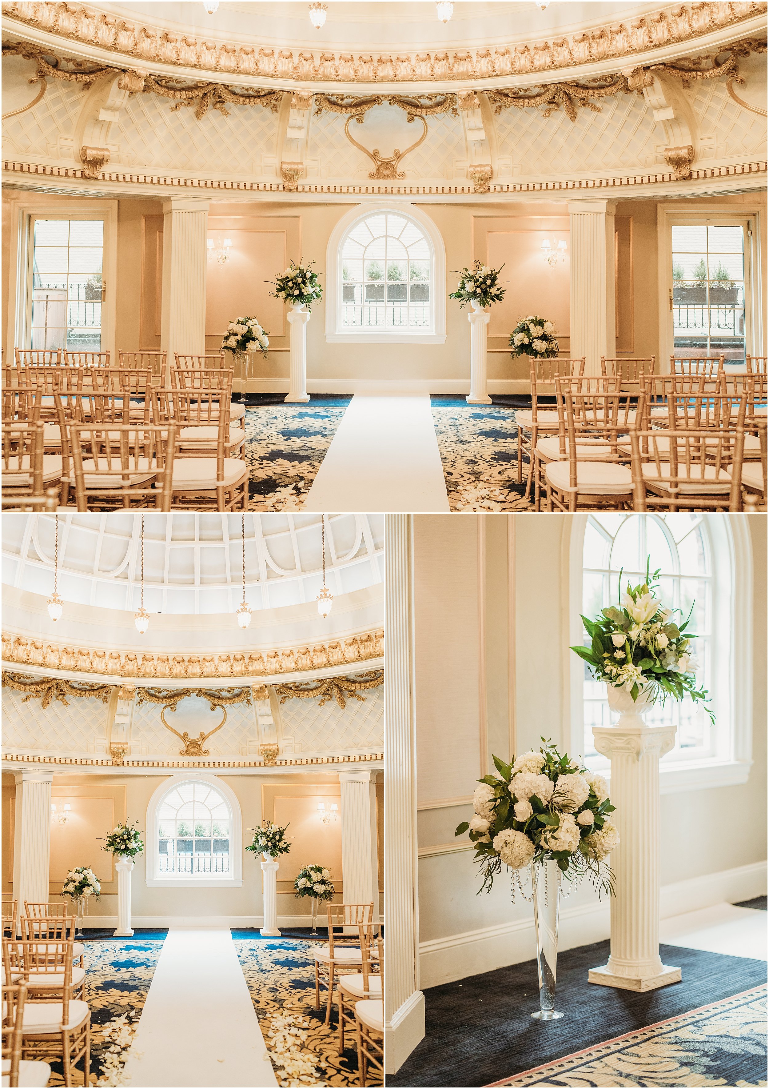  Bride and groom had their ceremony at the Dome Room in Boston Lenox Hotel.  