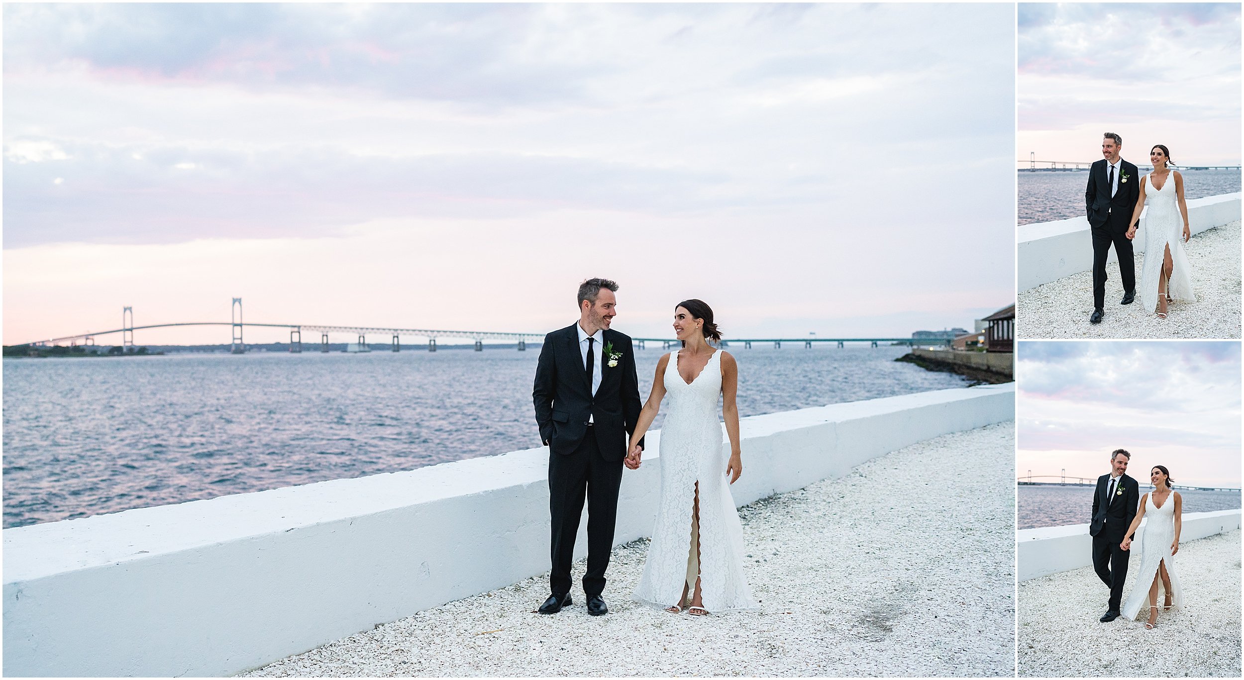 Oceanfront wedding photos