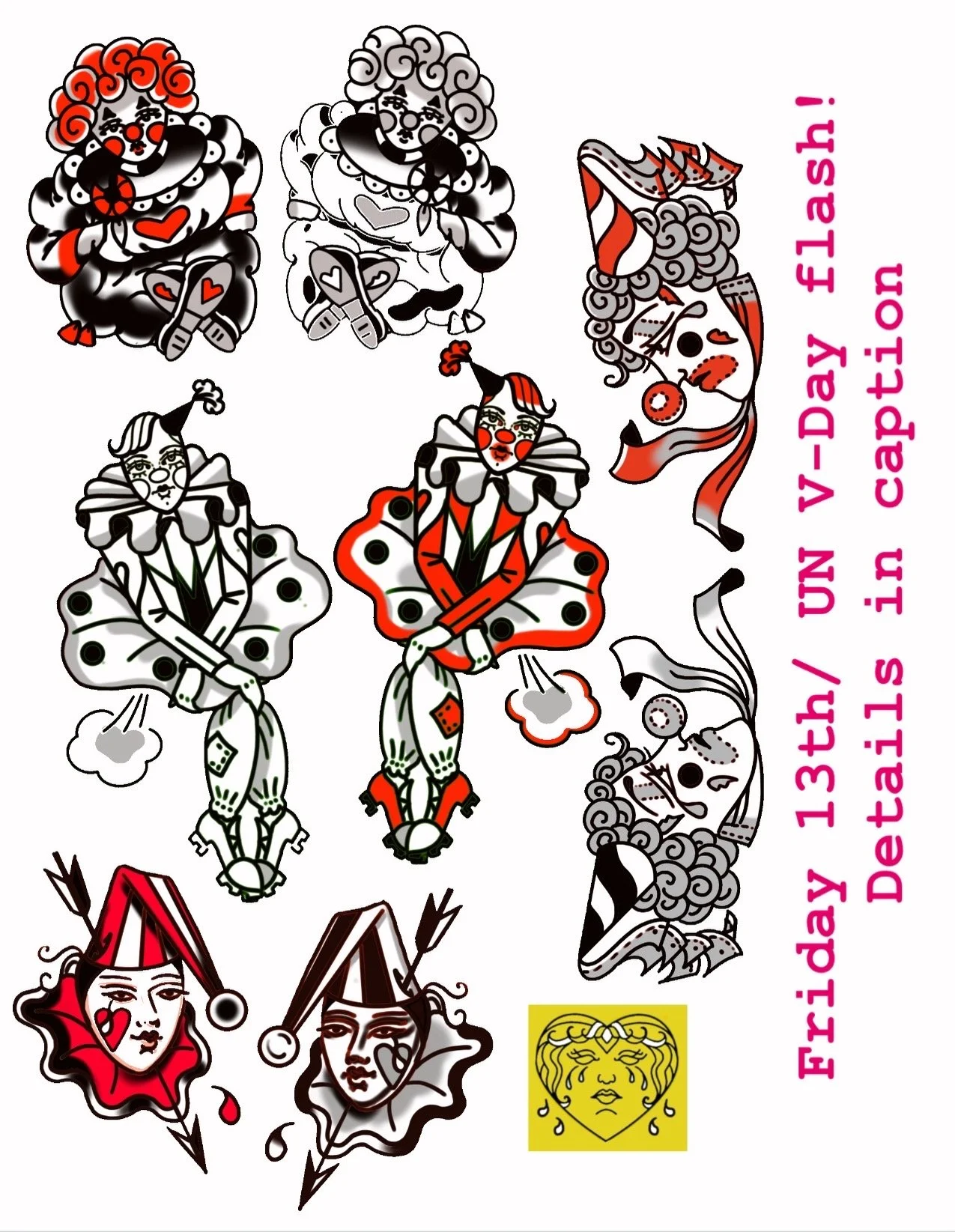 Friday the 13th and Valentines Day Tattoo Flash Event!