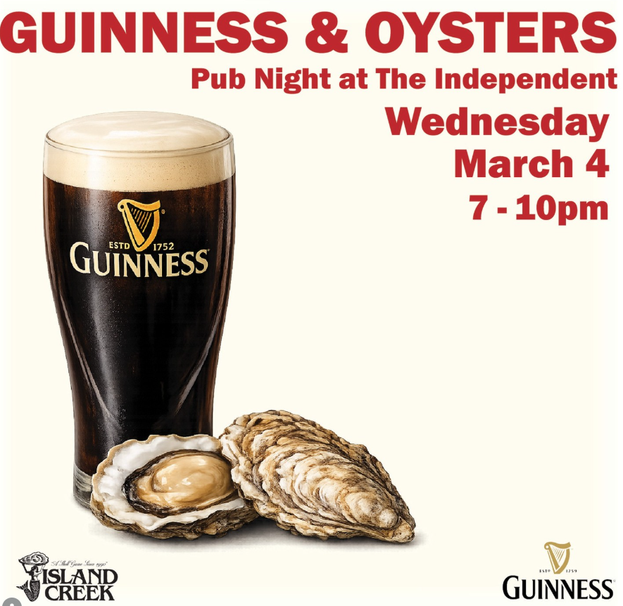 Guinness &amp; Oysters Pub Night at The Independent