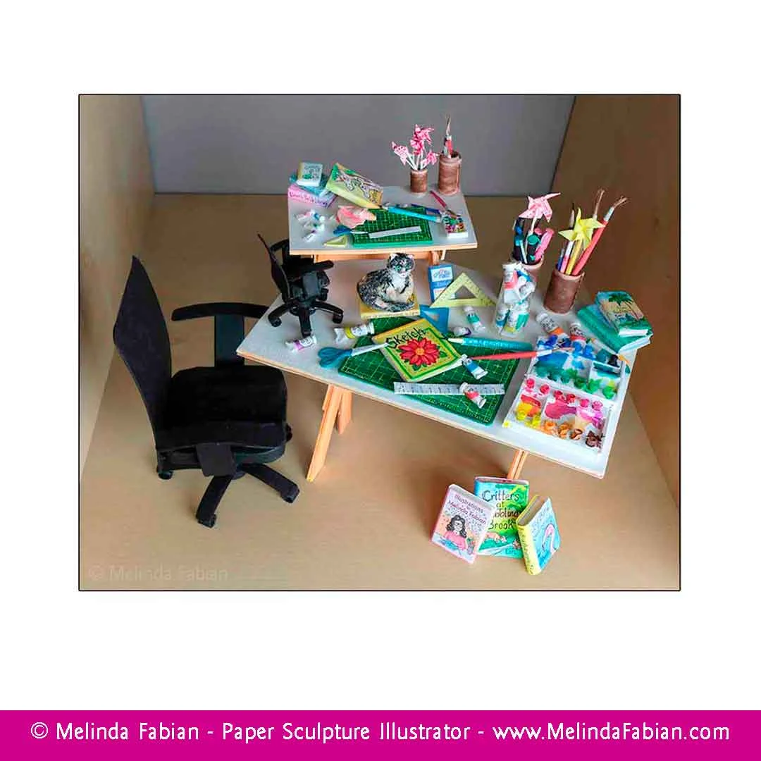 My Studio - A 3D Paper Sculpture in Miniature