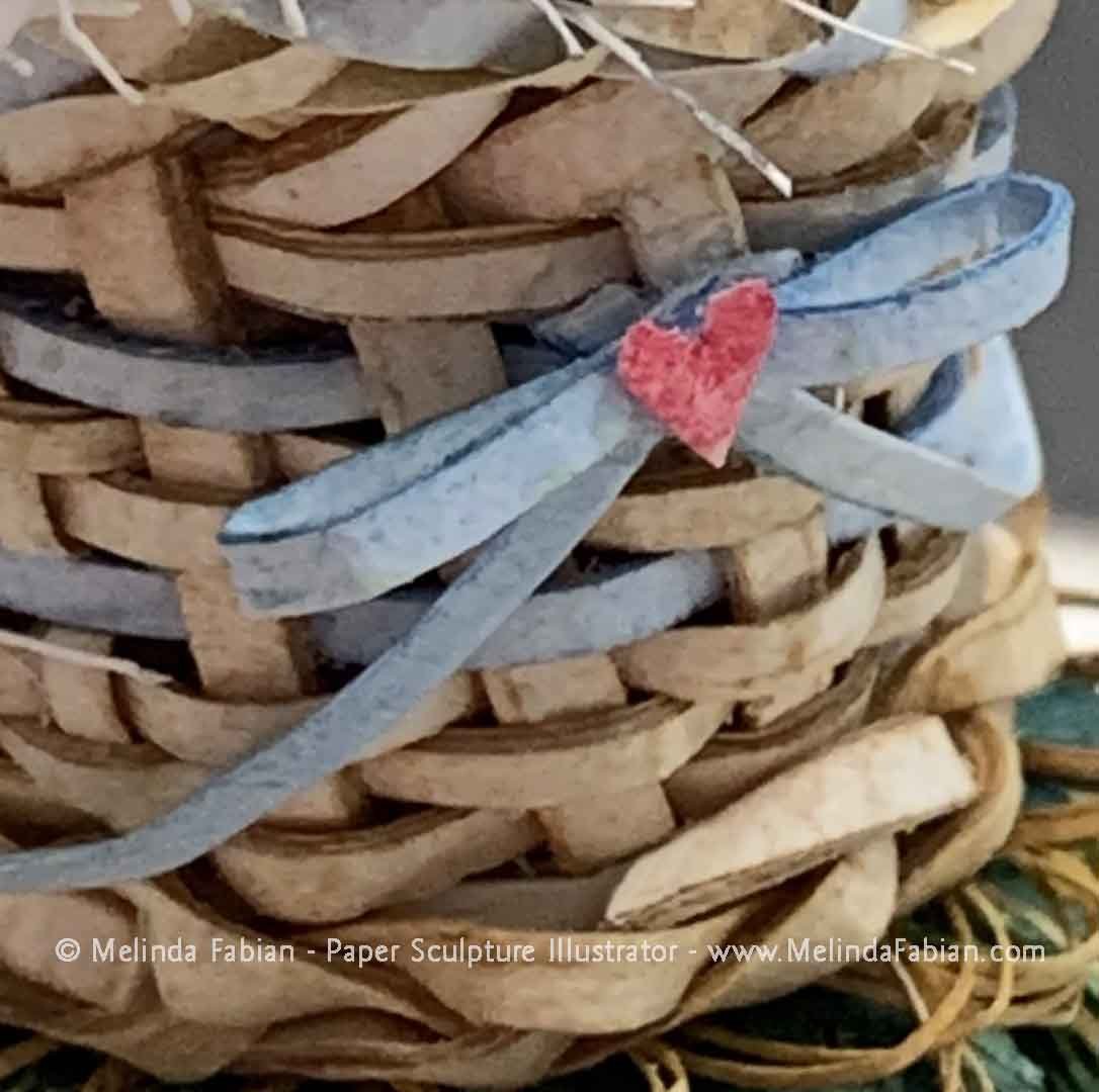 Heart on basket bow