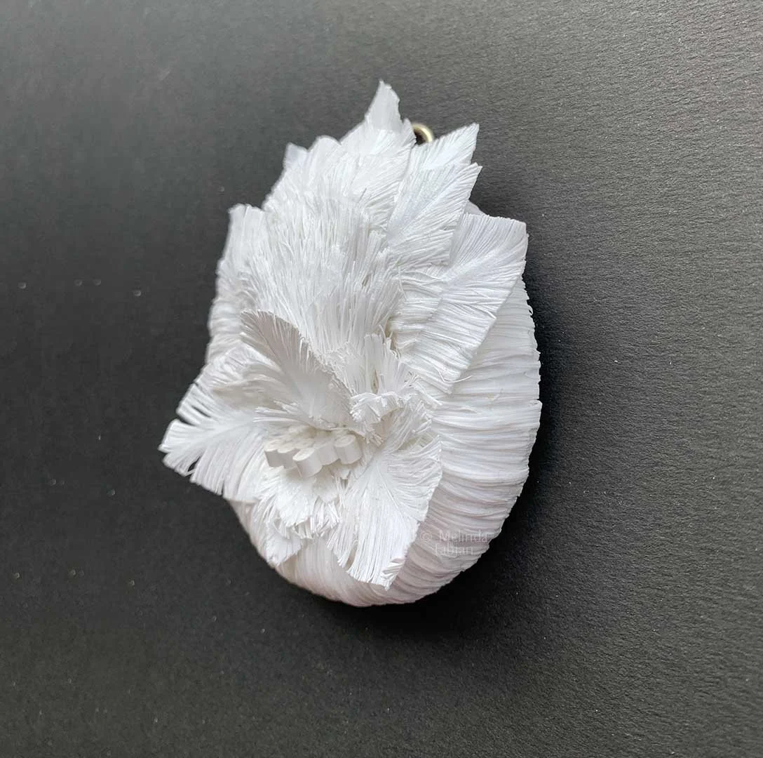 Side View of modern paper wall art - white paper sculpture - unique art