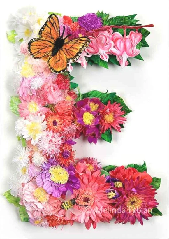 flowers shaped in the letter E