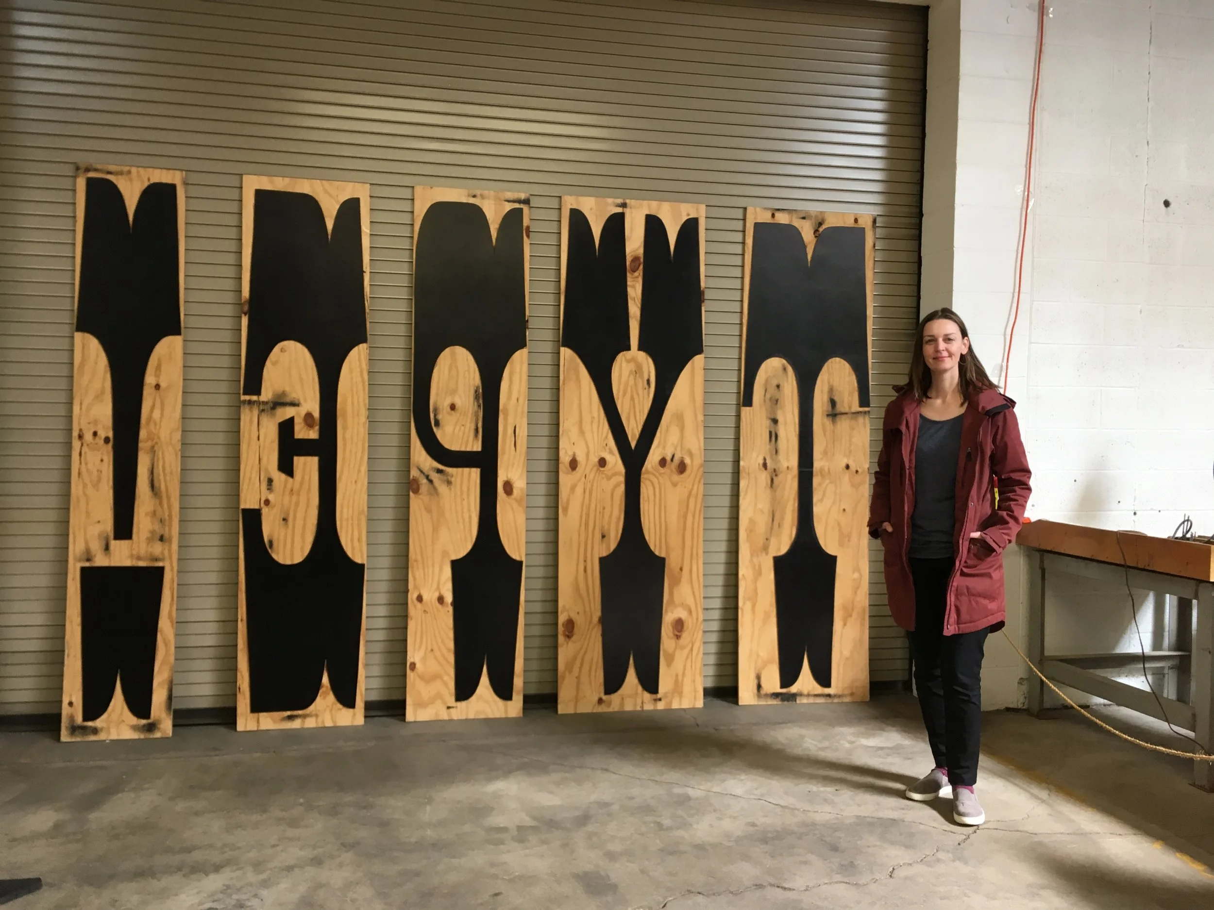 Here I am on my visit to the Hamilton Wood Type Museum in Wisconsin. It was here I learned about die-cut technology and why this was a valuable advancement for the creation of wood type.