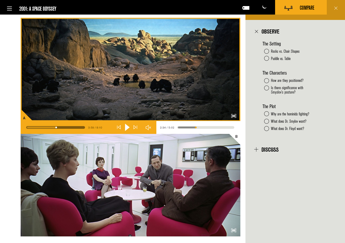 Scene Comparison, Features