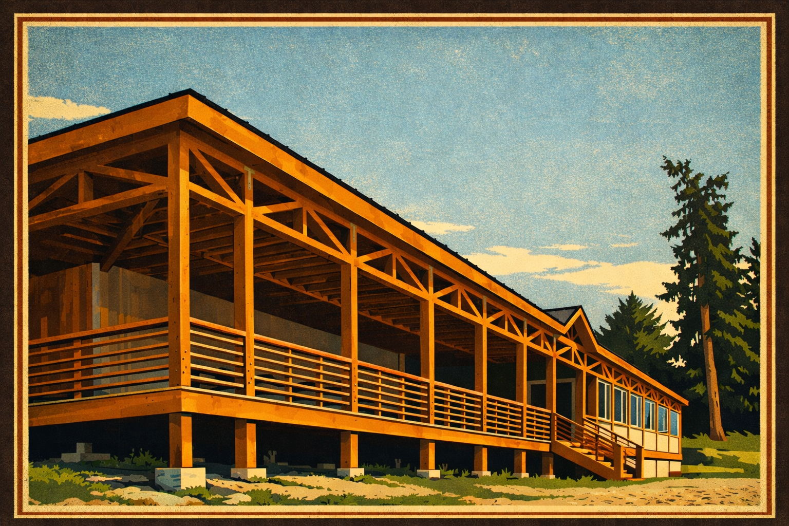 Farm store wrap around porch in upstate New York.