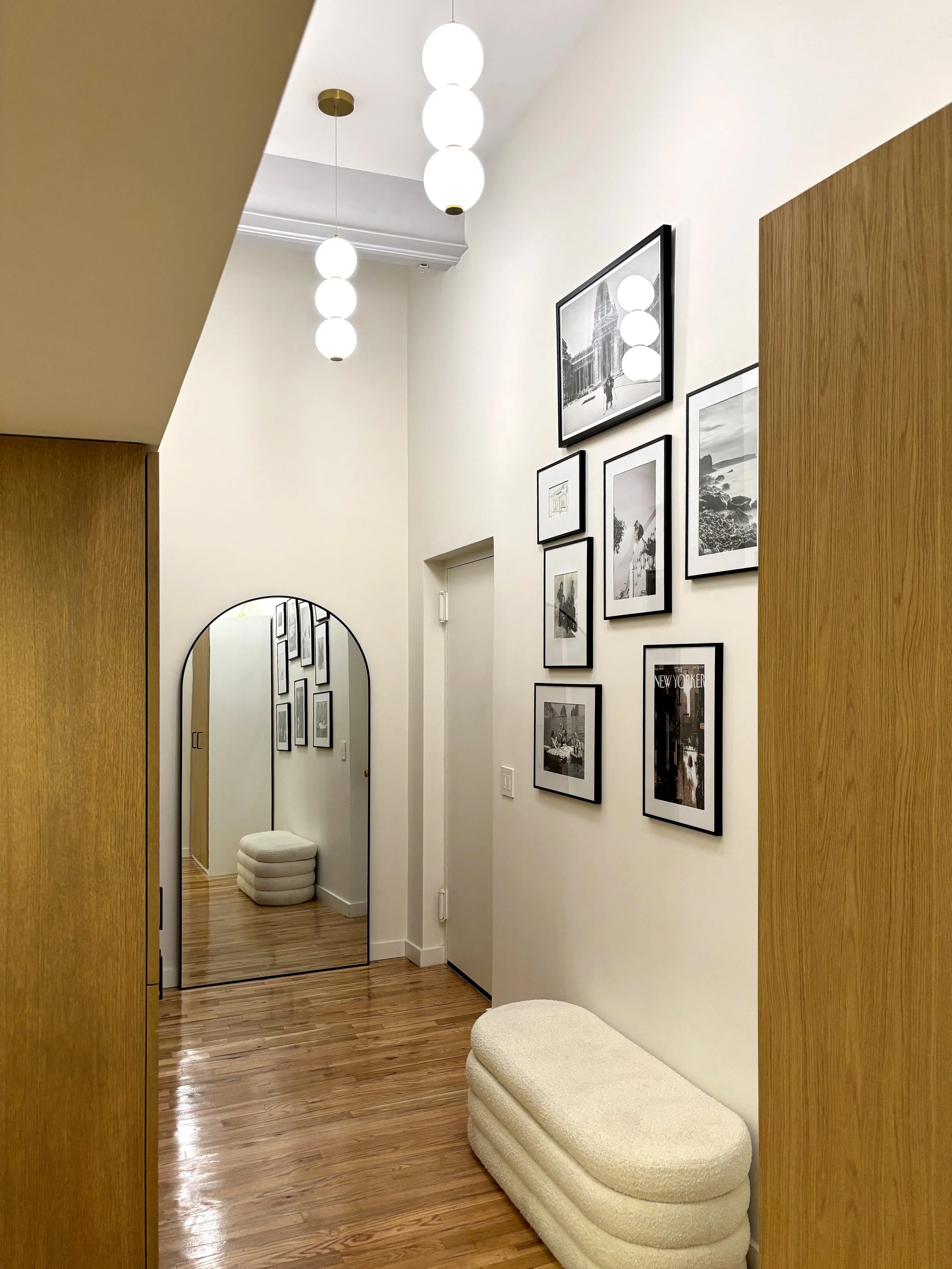 Double height entry hall in NoHo apartment.