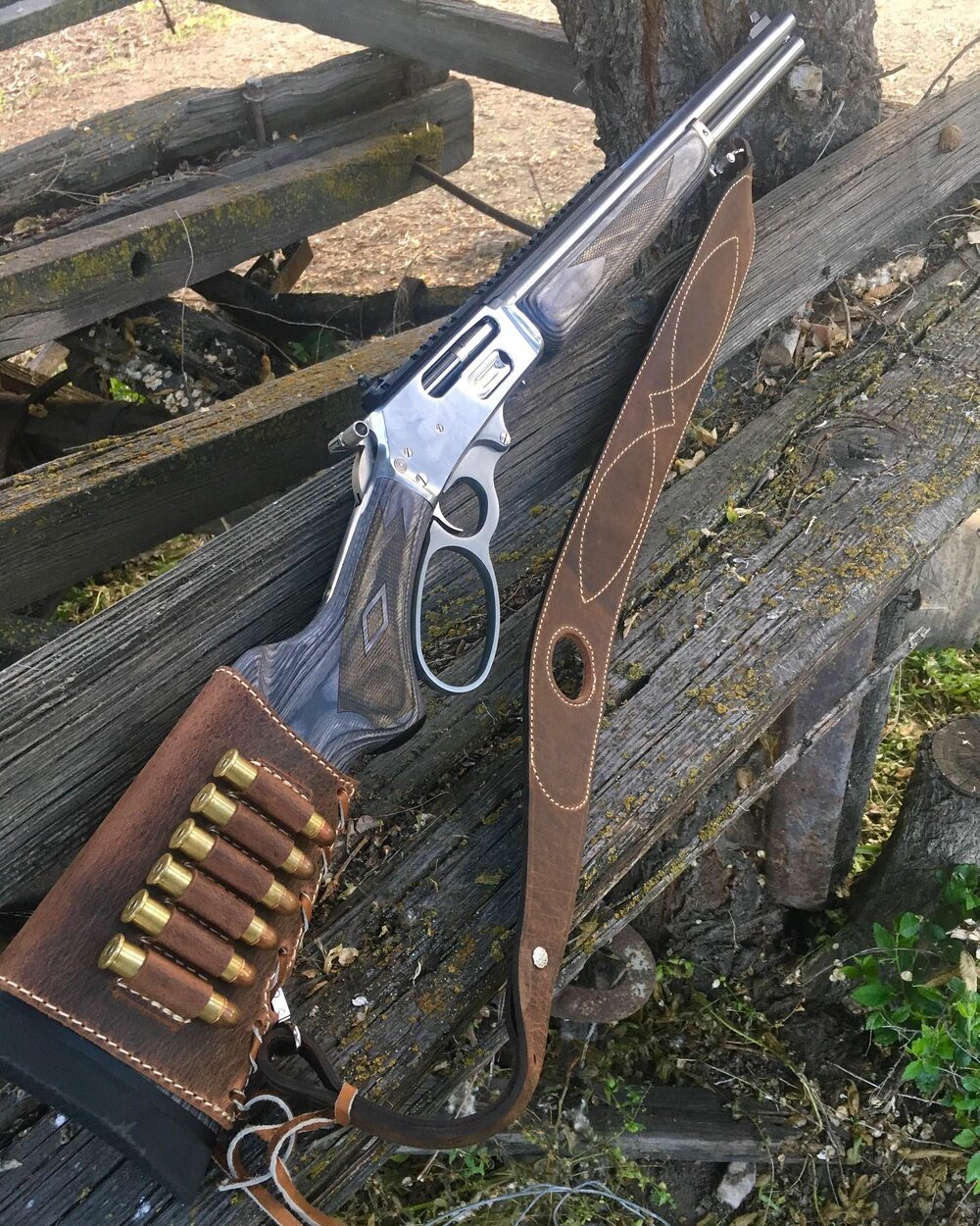 Buffalo Hide Leather &Canvas Rifle Gun Sling ,Shoulder Strap For Shotgun  Marlin