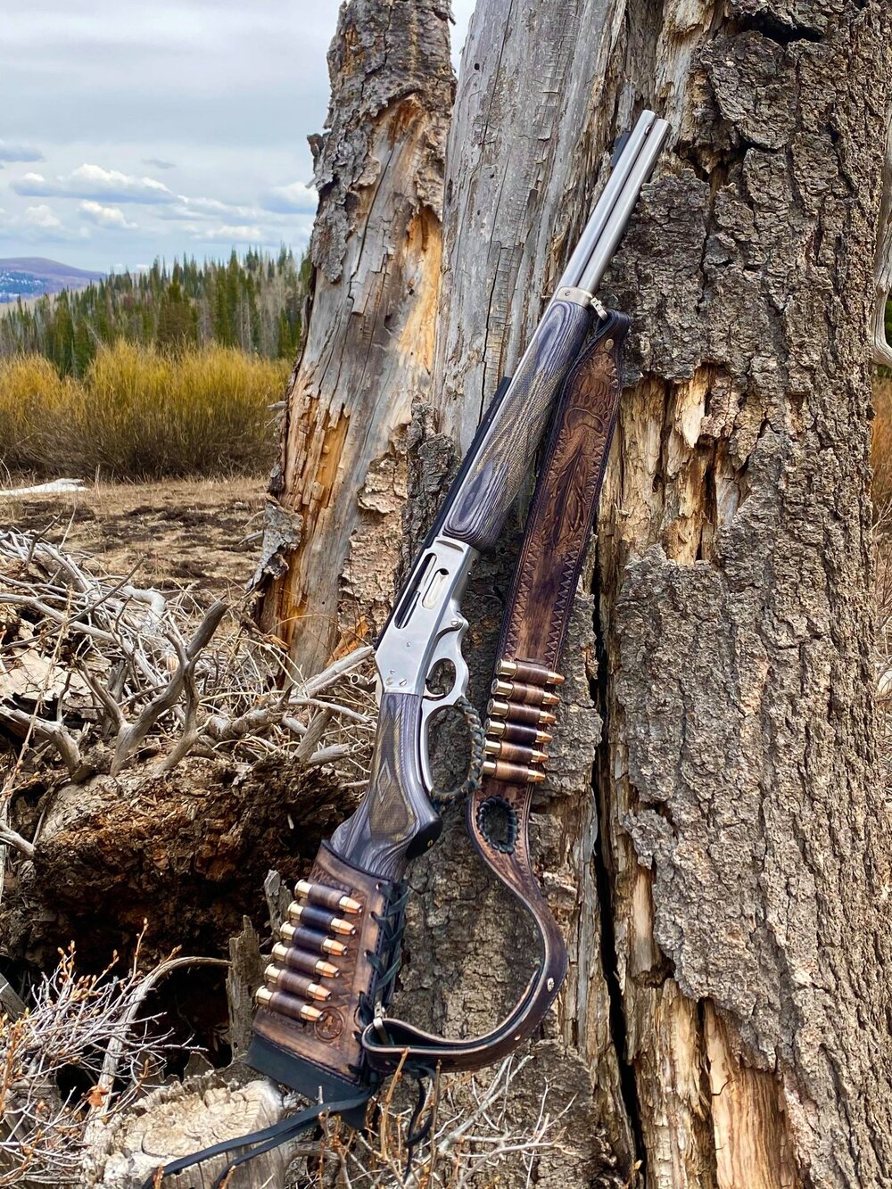 Buffalo Hide Leather &Canvas Rifle Gun Sling ,Shoulder Strap For Shotgun  Marlin