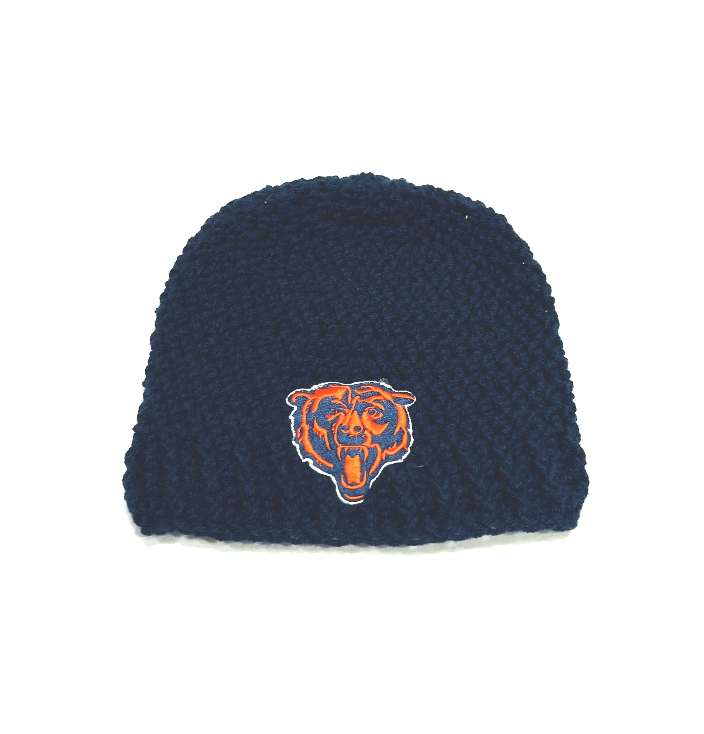 hand crochet chicago bears beanie  baby, kid, adult sizes