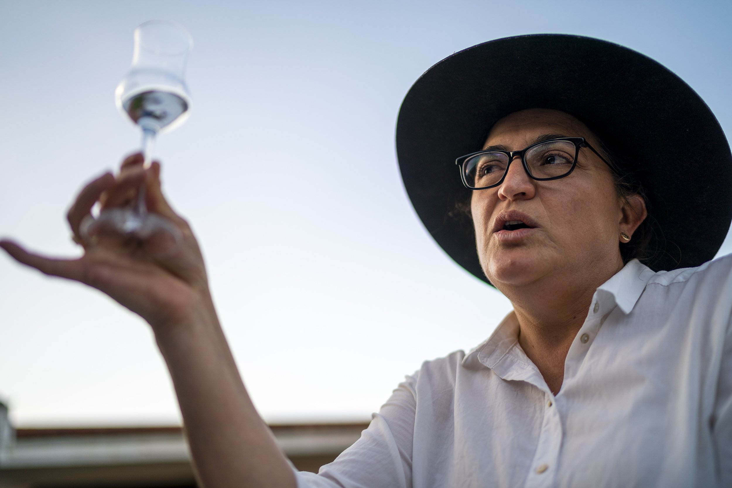  Lorena Carreño gives a talk on the history of mezcal and her families production of the spirit during a tasting at Hacienda Carreño on Saturday, Dec. 5, 2021 in San Dionisio Ocotlán, Oaxaca, Mexico.A former public relations executive in Mexico City,