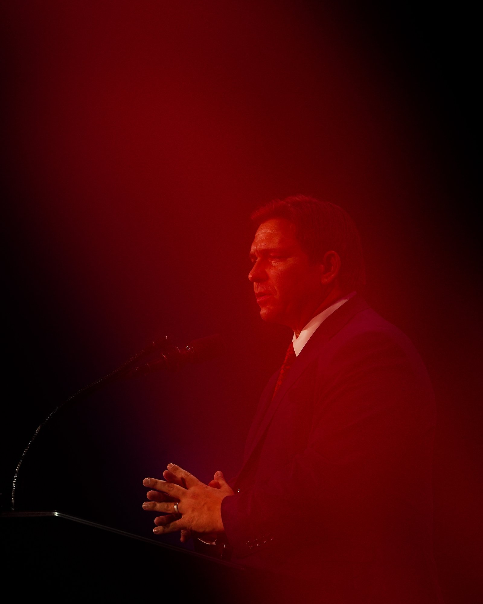  Ron DeSantis, Governor of Florida, speaks during a Unite and Win rally held by Turning Point Action at the Arizona Financial Theater on Sunday, August 14, 2022, in Phoenix. 